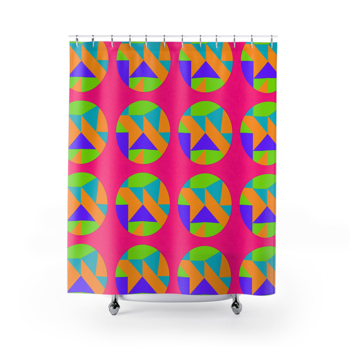 Broken Circle Planes Shower Curtain – Tropical Punch
