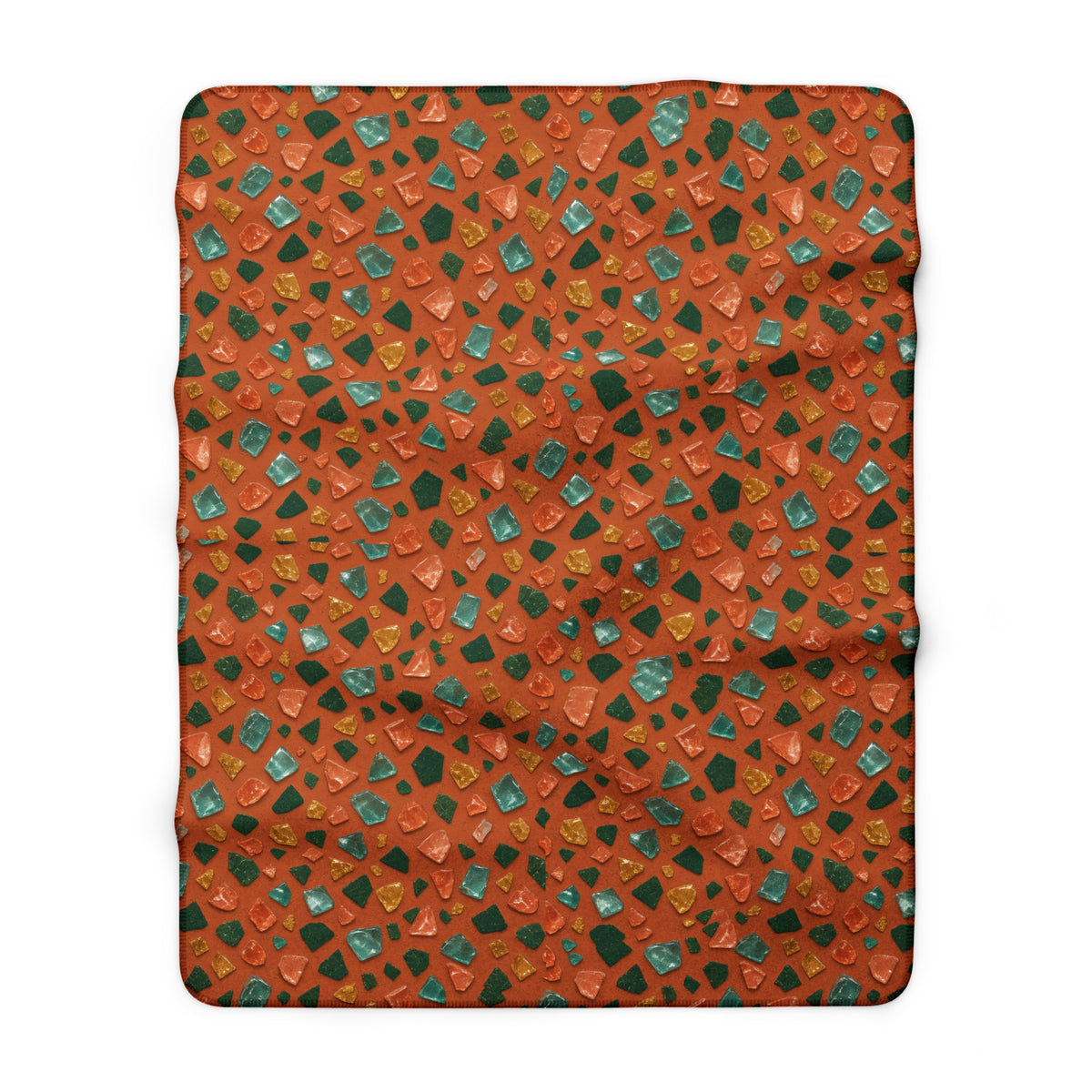 Glass Chip Sheen Sherpa Fleece Blanket – Terrazzo Pattern