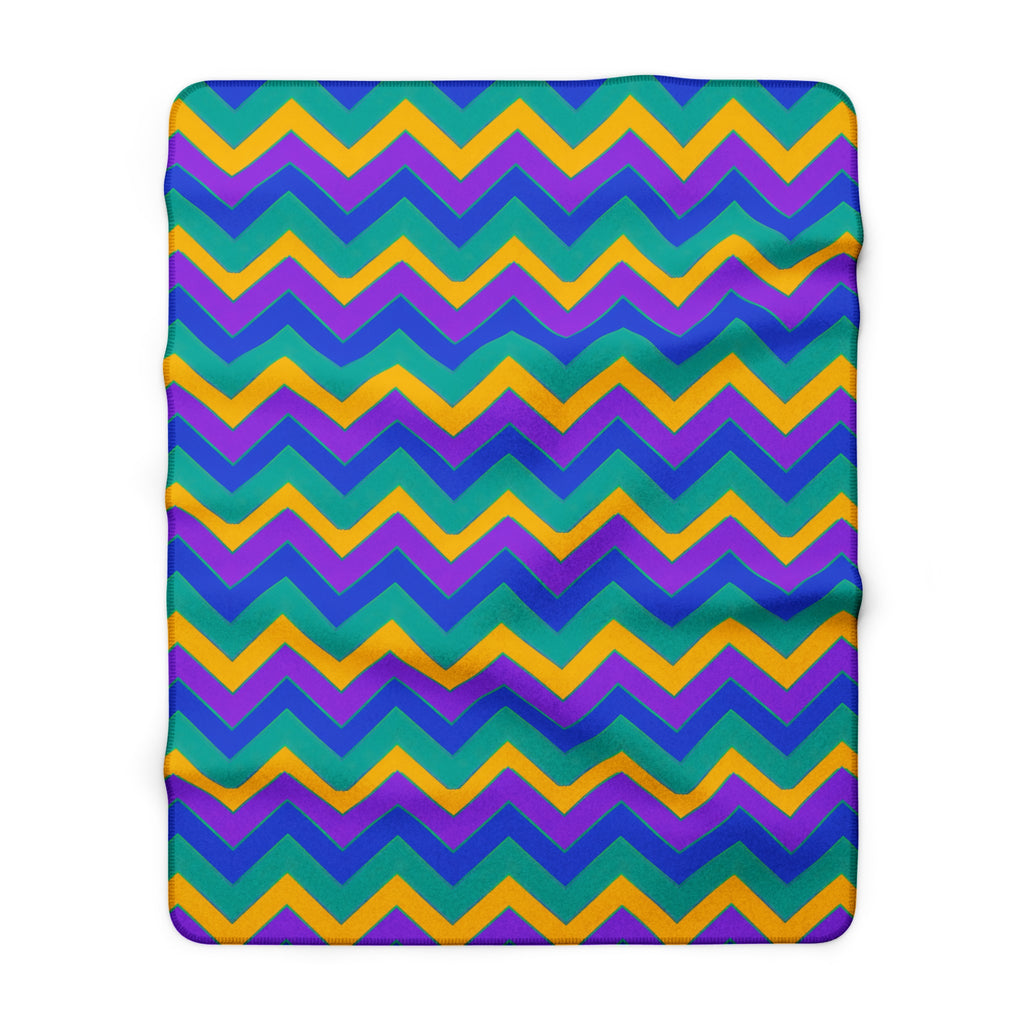 Jewel Chevron Bands Sherpa Fleece Blanket – Peacock Jewel