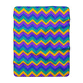 Jewel Chevron Bands Sherpa Fleece Blanket – Peacock Jewel