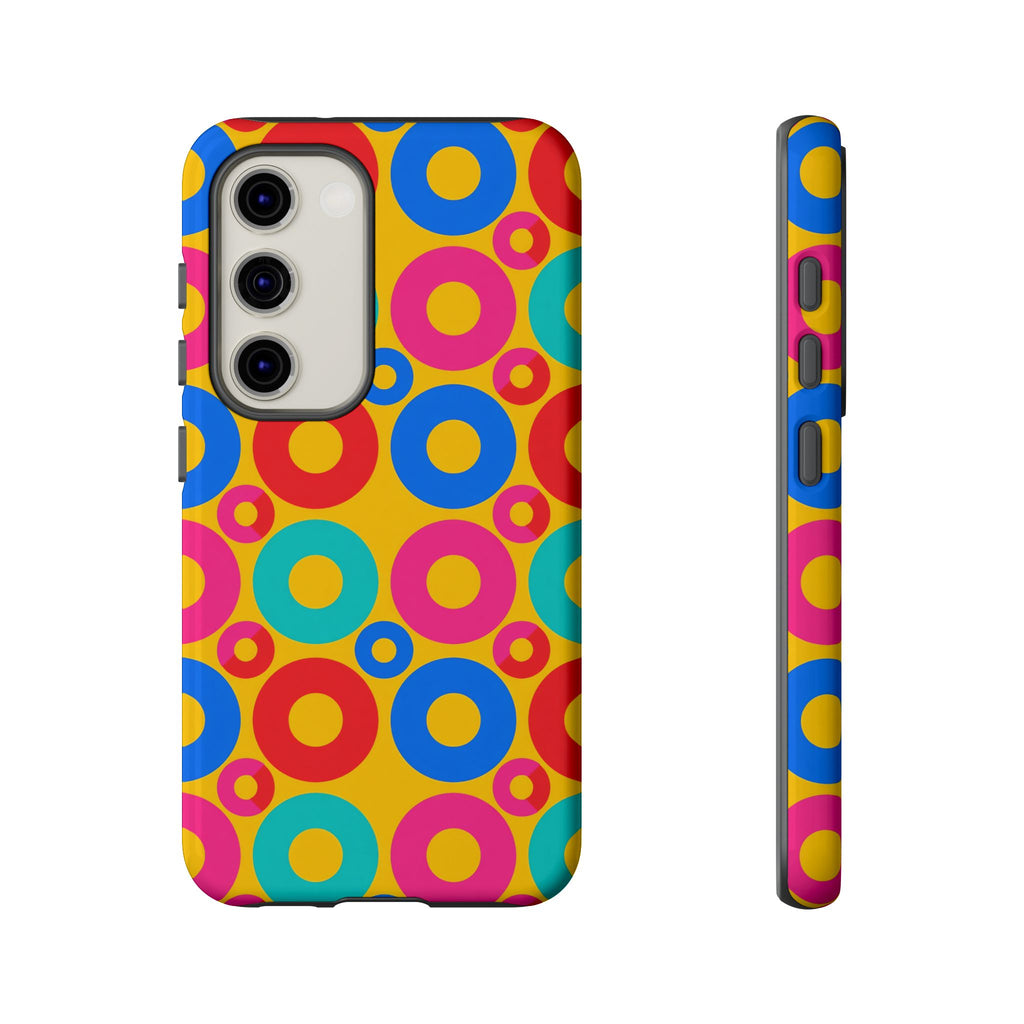 Big Ring Blocks Tough Phone Case – Geometric Blocks Pattern