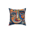Cubist Face Faux Suede Cushion – Cubist Portrait Art