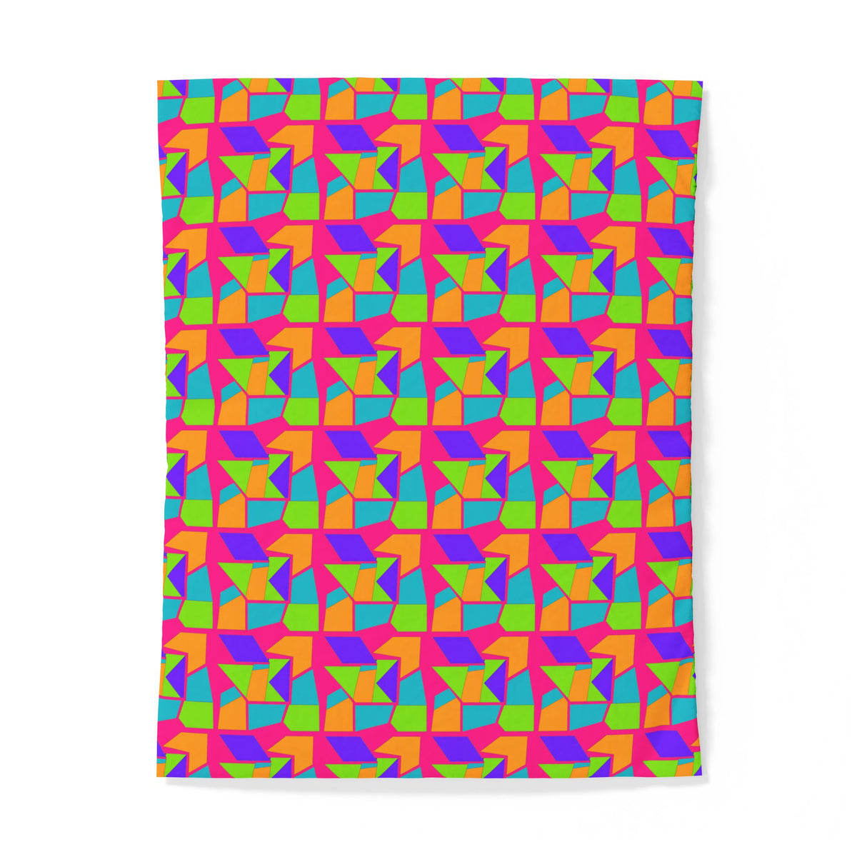 Cubist Block Quilt Cotton Duvet Cover – Tropical Punch