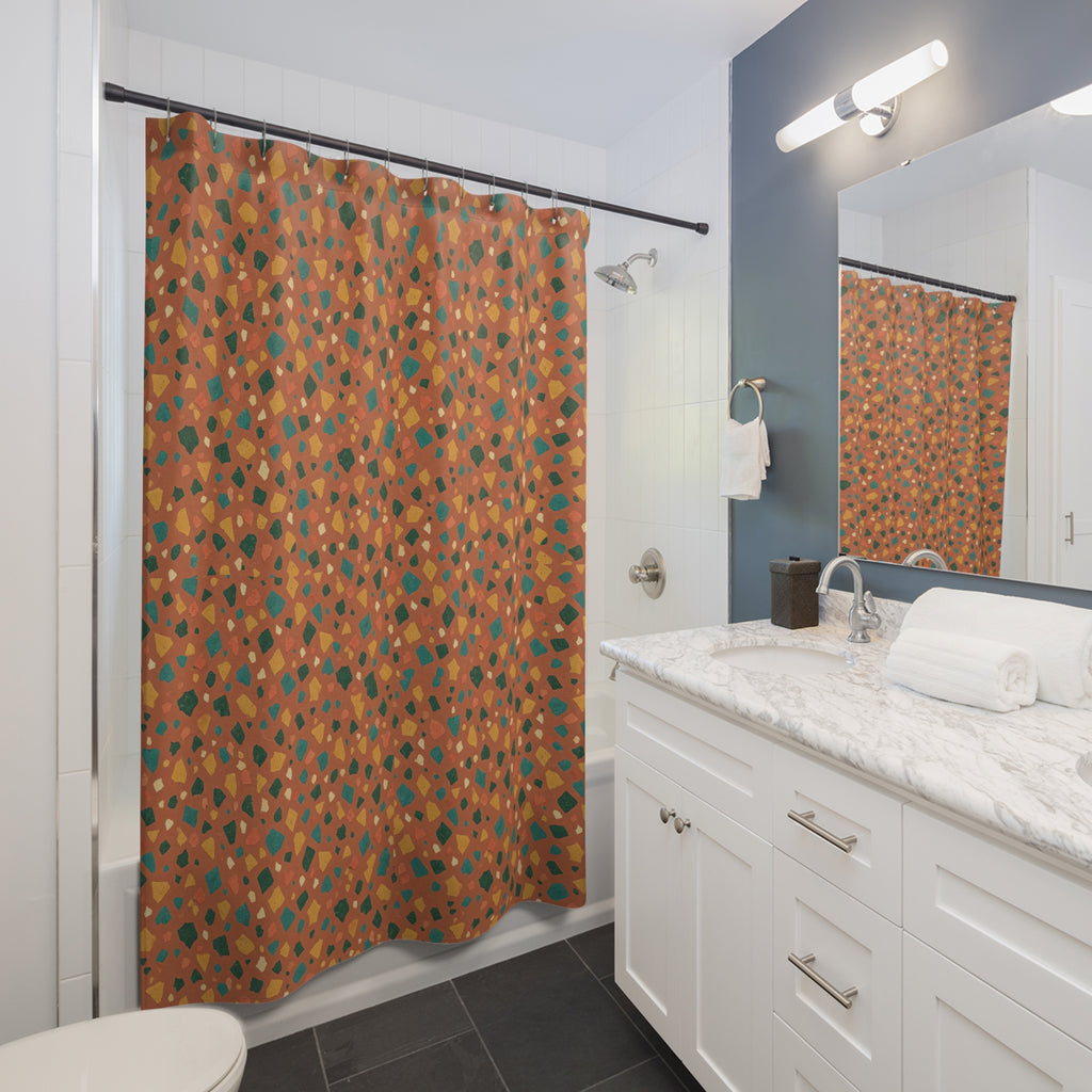 Jewel Chip Terrazzo Shower Curtain – Terrazzo Pattern