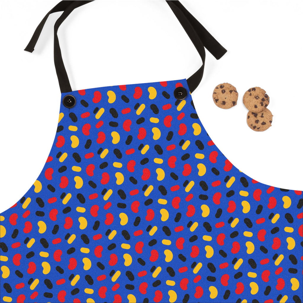 Bean Scatter Blue Apron – Pop Abstract Pattern