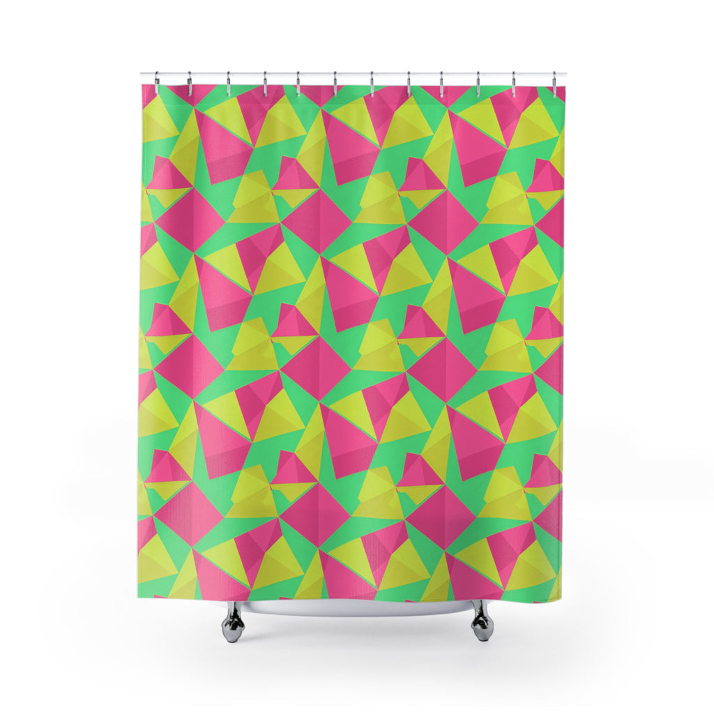 Faceted Gold Panels Shower Curtain – Candy Christmas