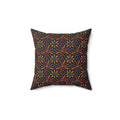 Radial Gem Burst Faux Suede Cushion – Kaleidoscopic Pattern