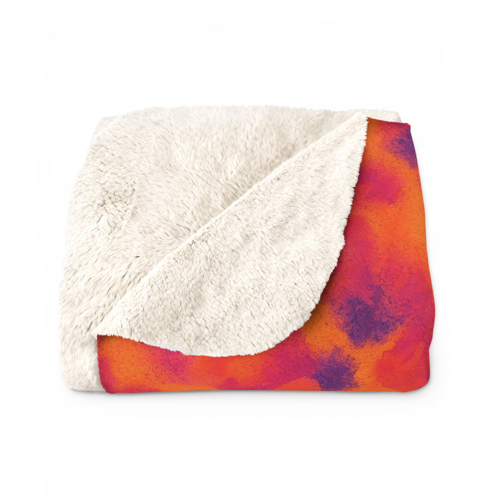 Granulated Colour Pools Sherpa Fleece Blanket – Watercolour Bleed Pattern