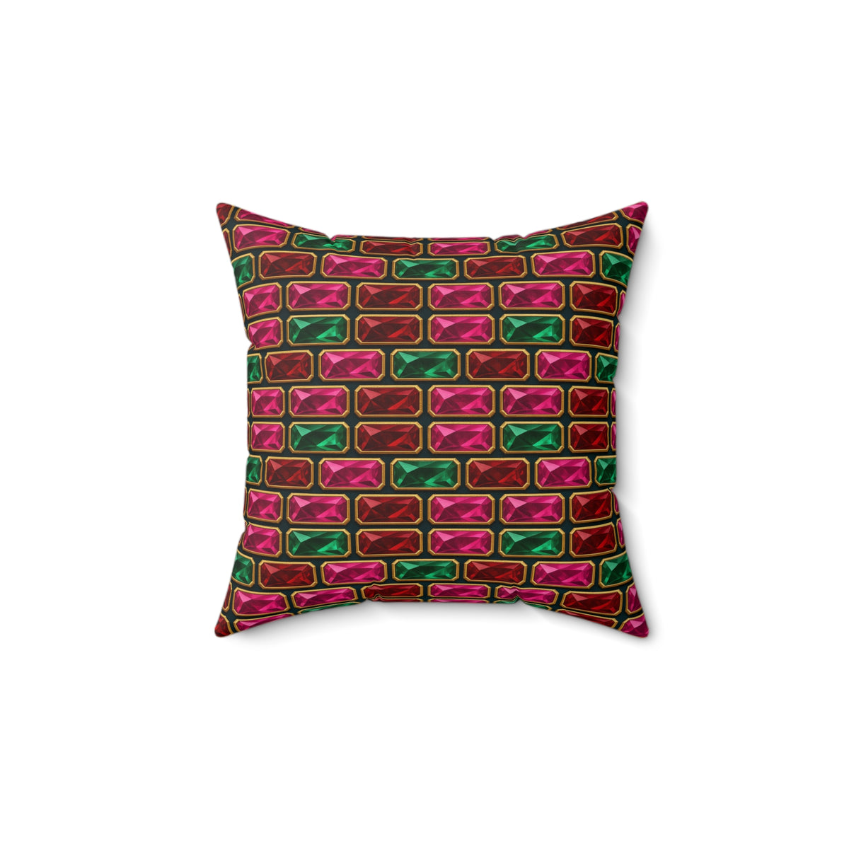 Stacked Gem Bars Faux Suede Cushion – Geometric Pattern