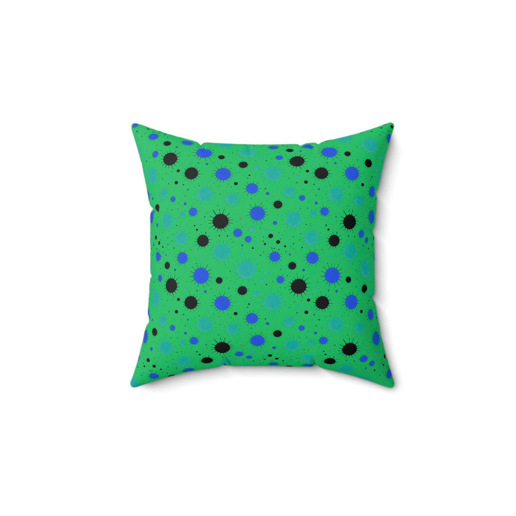Blot Burst Faux Suede Cushion – Ocean Jewel