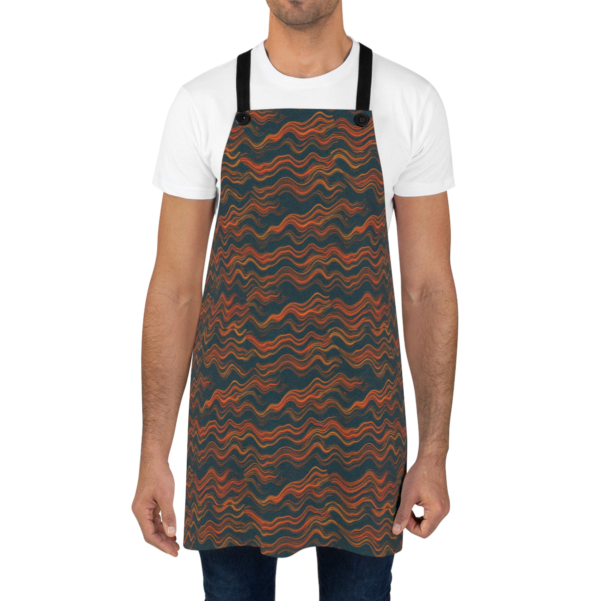 Fine Wave Bands Apron – Combed Marbling Pattern