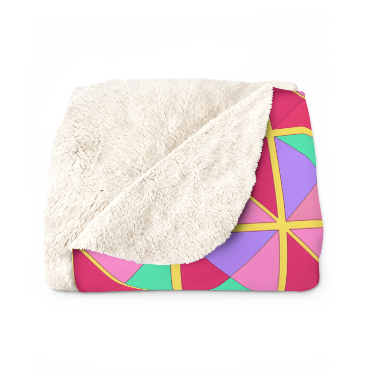 Split Square Fiesta Sherpa Fleece Blanket – Candy Pop on Raspberry