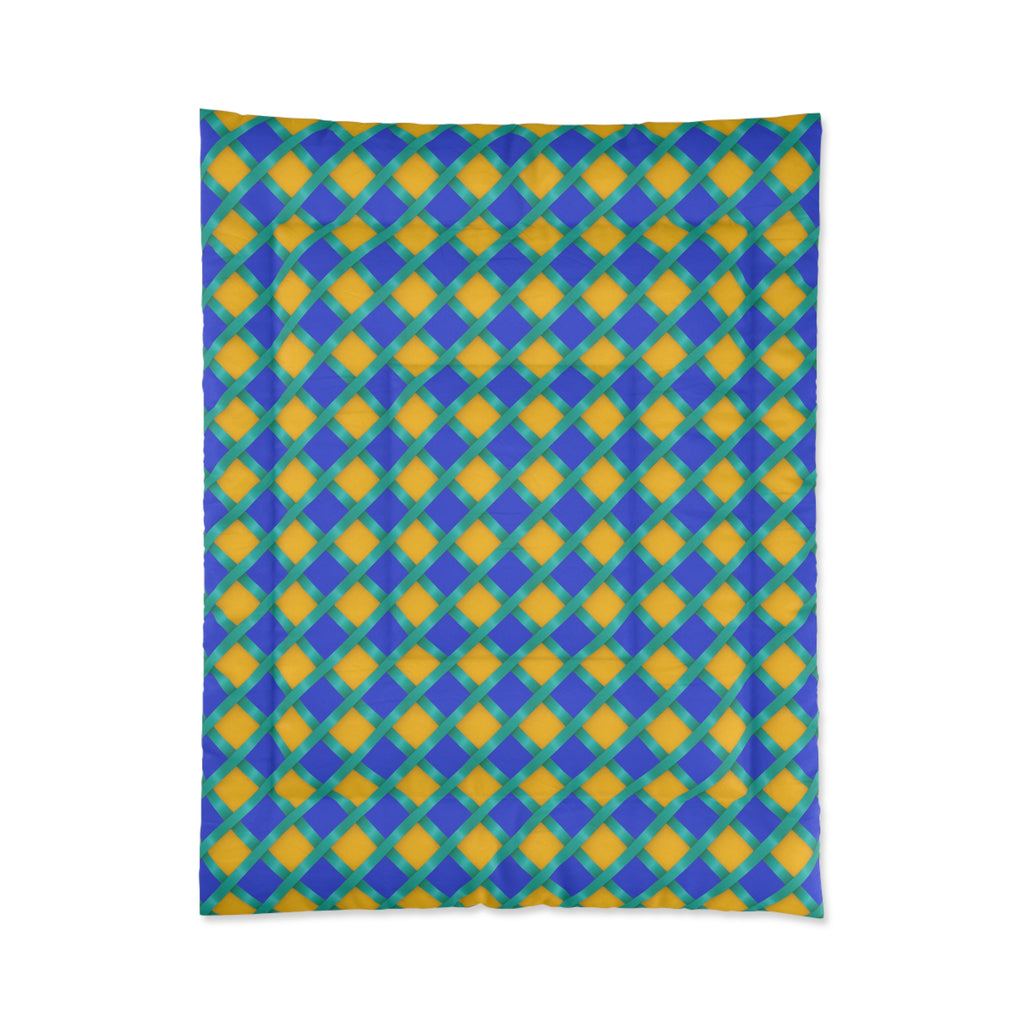 Broad Gold Diamond Trellis Comforter – Peacock Jewel