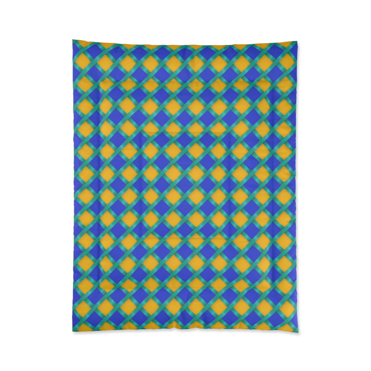 Broad Gold Diamond Trellis Comforter – Peacock Jewel