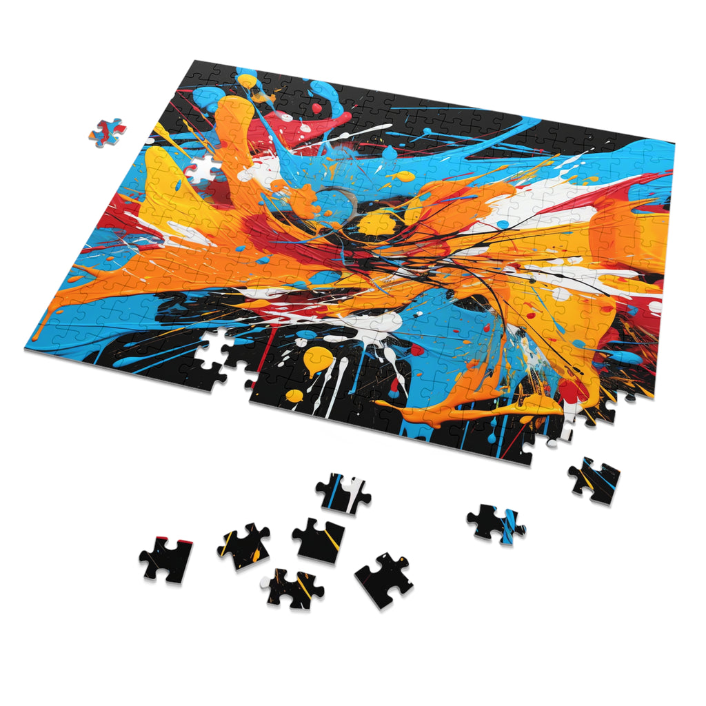 Electric Paint Splash Jigsaw Puzzle with Tin – Bold Abstract Art