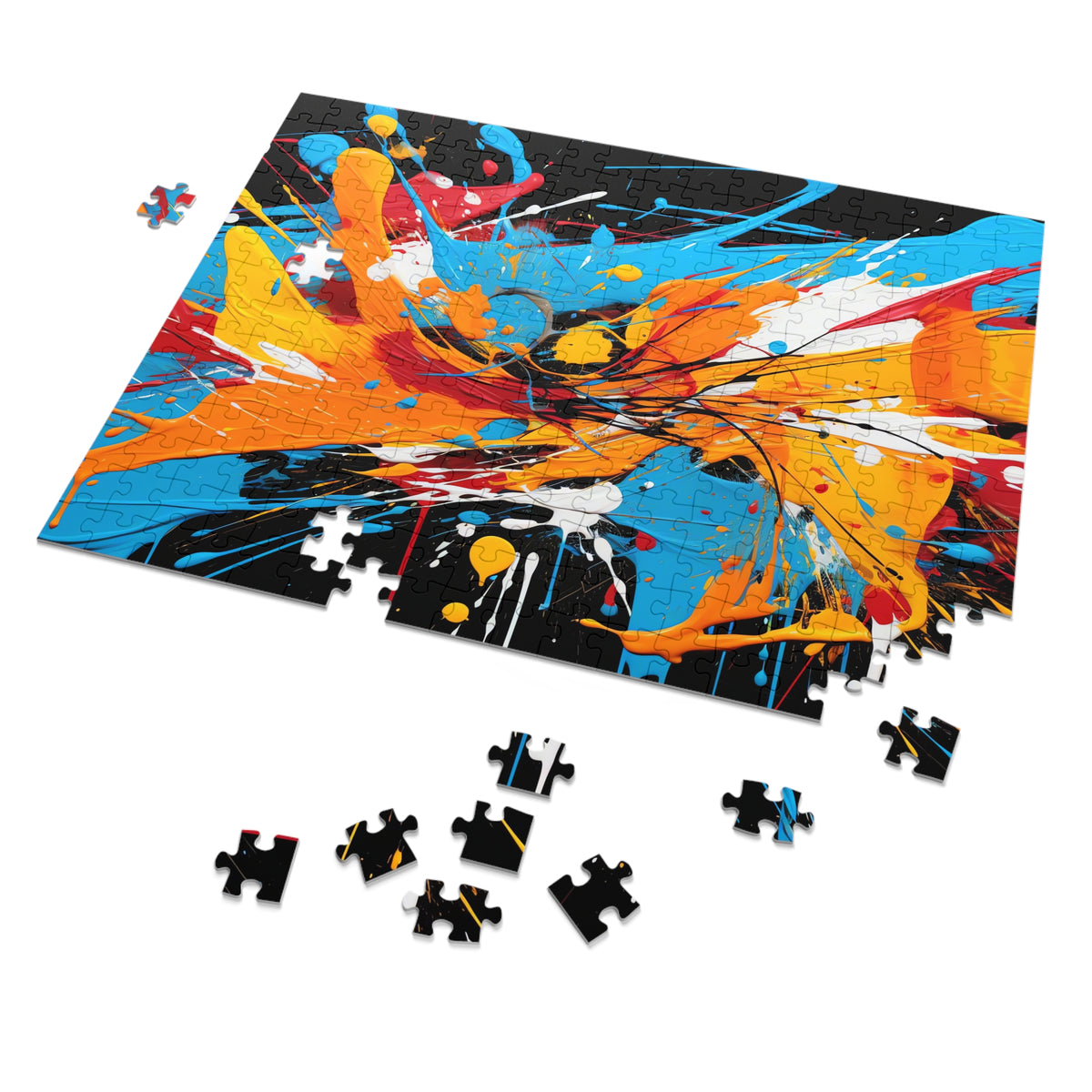 Electric Paint Splash Jigsaw Puzzle with Tin – Bold Abstract Art