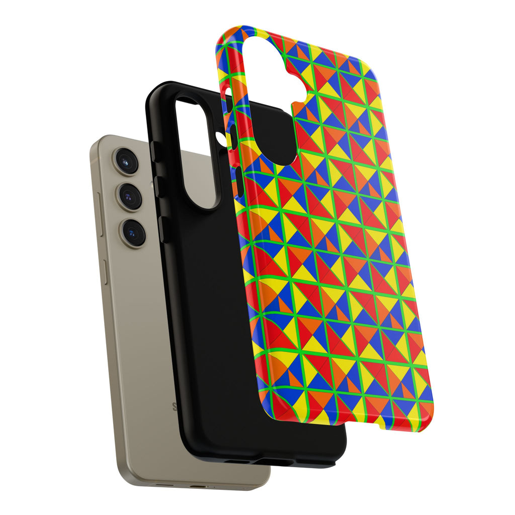 Split Square Fiesta Tough Phone Case – Cubist Geometric Pattern
