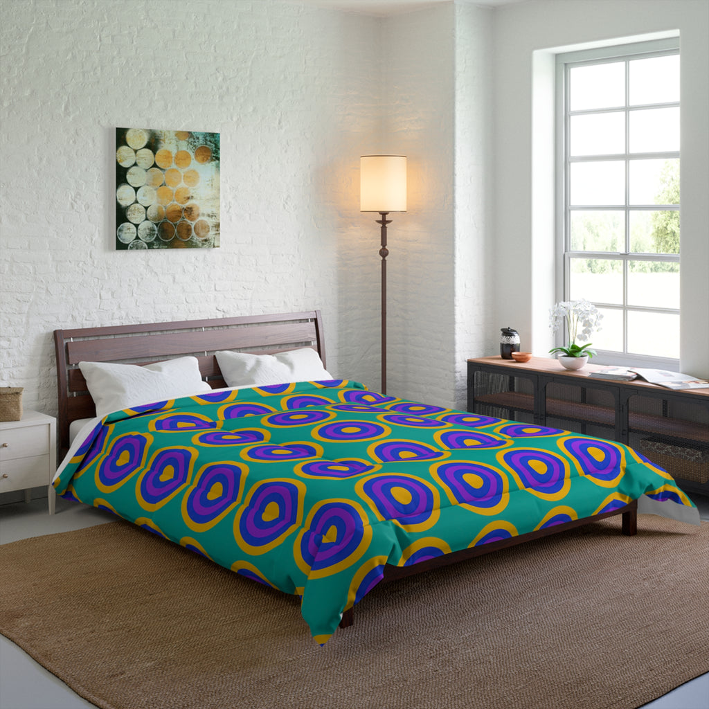 Mega Ring Grid Comforter – Peacock Jewel