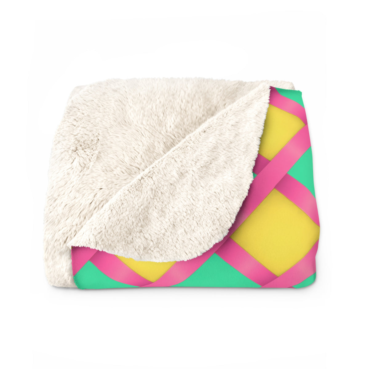 Broad Gold Diamond Trellis Sherpa Fleece Blanket – Candy Christmas