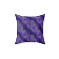 Holo Ripple Rings Faux Suede Cushion – Op-Art Holographic-Look Pattern