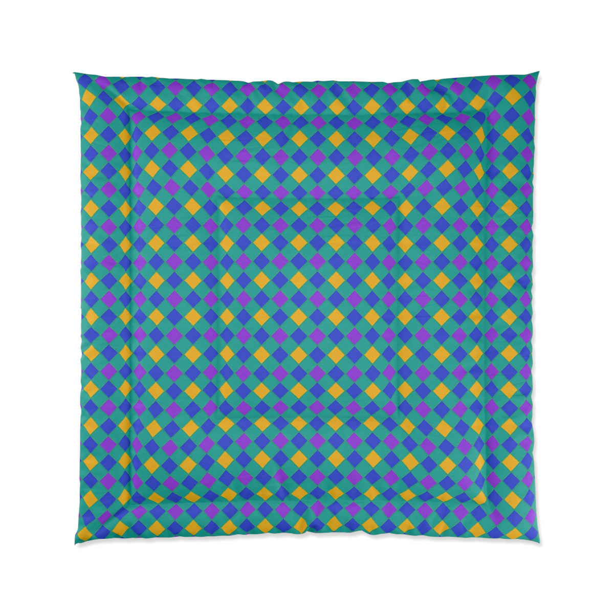 Jewel Harlequin Check Comforter – Peacock Jewel