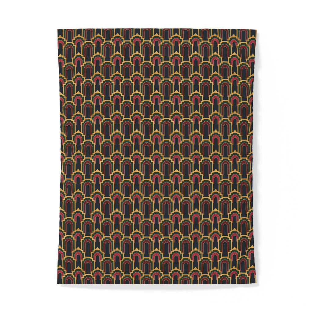 Stepped Gold Arches Cotton Duvet Cover – Art Deco Pattern