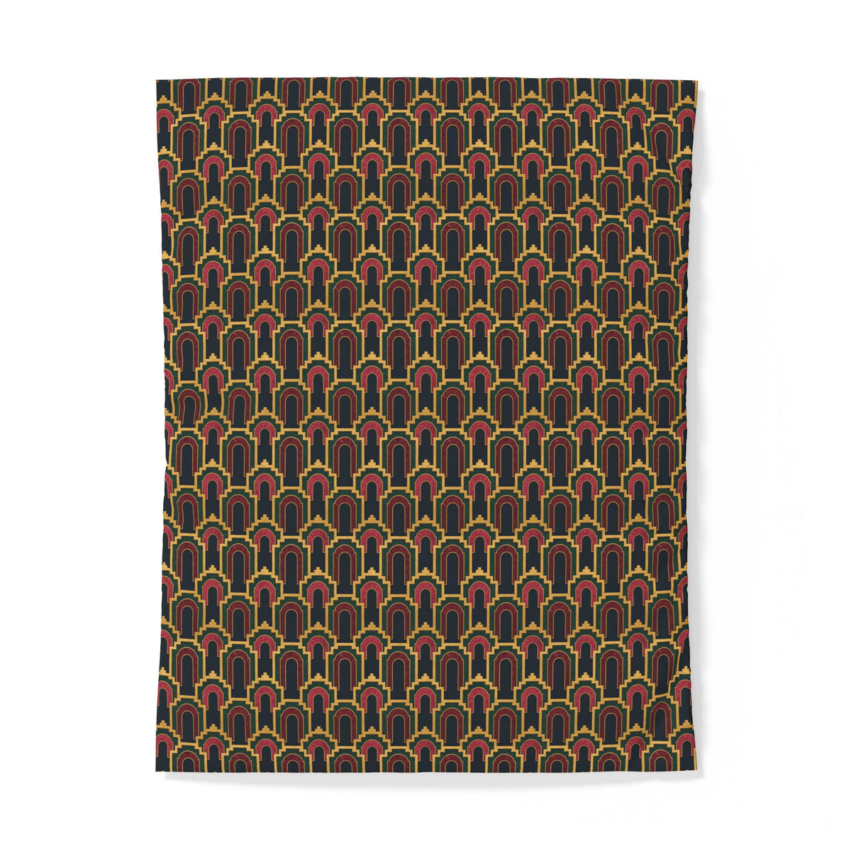 Stepped Gold Arches Cotton Duvet Cover – Art Deco Pattern