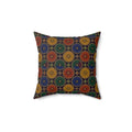 Enamel Parasol Medallions Faux Suede Cushion – Art Deco Geometric Pattern