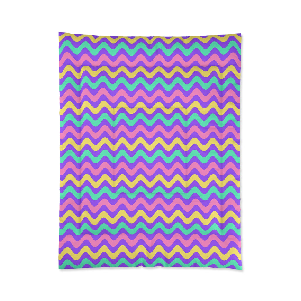 Big Ripple Chevrons Comforter – Candy Pastel on Grape