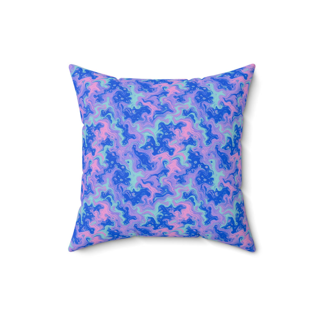 Candy Marble Veins Faux Suede Cushion – Candy Marbling Pattern