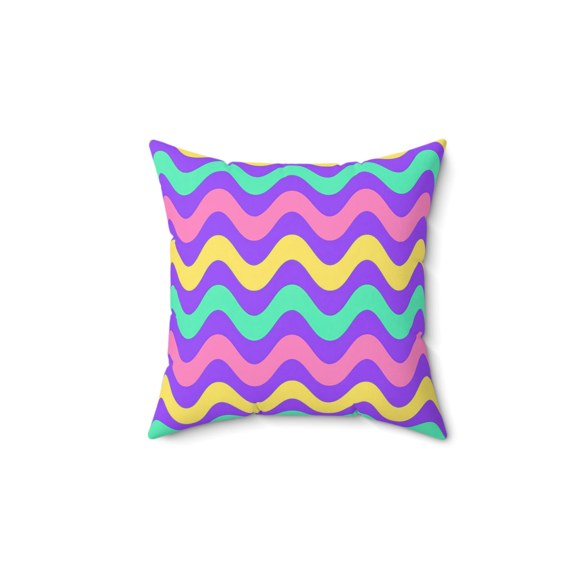 Big Ripple Chevrons Faux Suede Cushion – Candy Pastel on Grape
