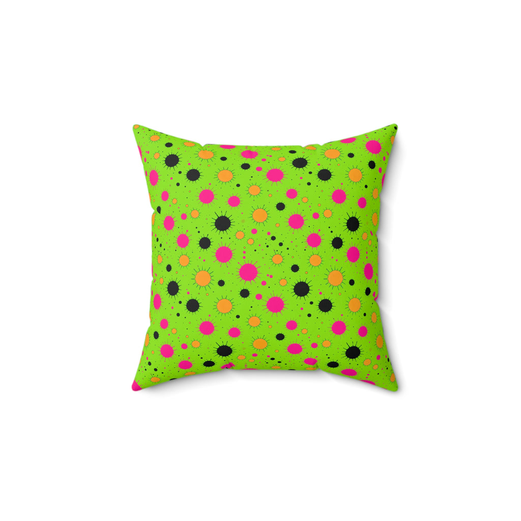 Blot Burst Faux Suede Cushion – Tropical Punch