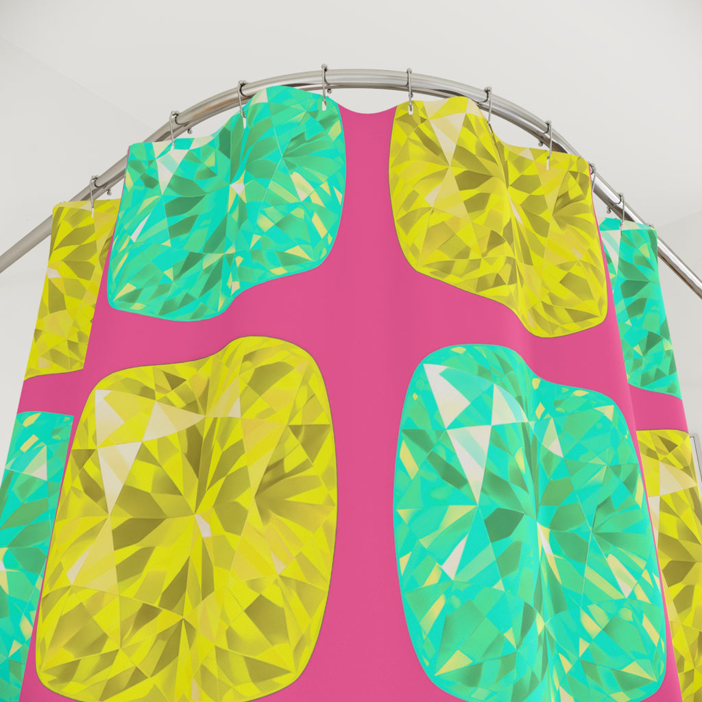 Giant Cut Gem Grid Shower Curtain – Candy Christmas