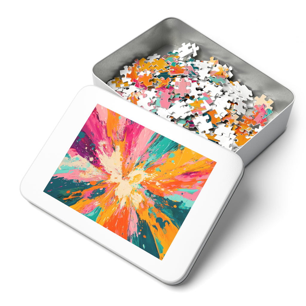 Sunburst Splash Jigsaw Puzzle with Tin – Colour Burst Art
