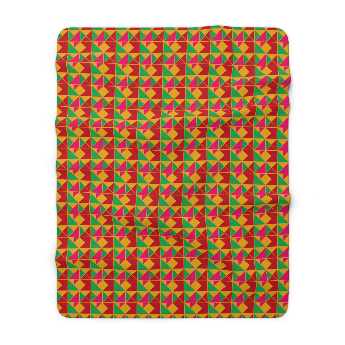 Jewel Block Quilt Sherpa Fleece Blanket – Geometric Blocks Pattern