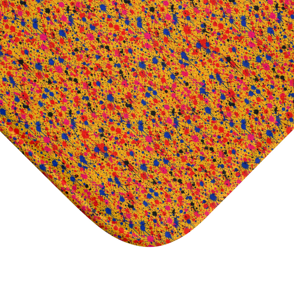 Layered Drip Spray Bath Mat – Paint Splatter Pattern