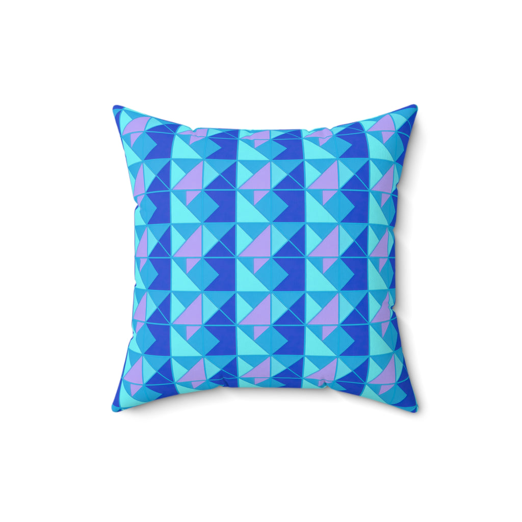 Jewel Block Quilt Faux Suede Cushion – Ice Jewel