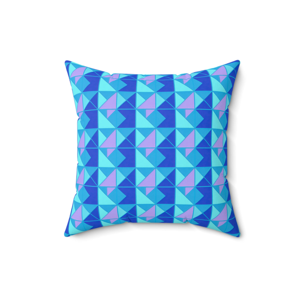 Jewel Block Quilt Faux Suede Cushion – Ice Jewel