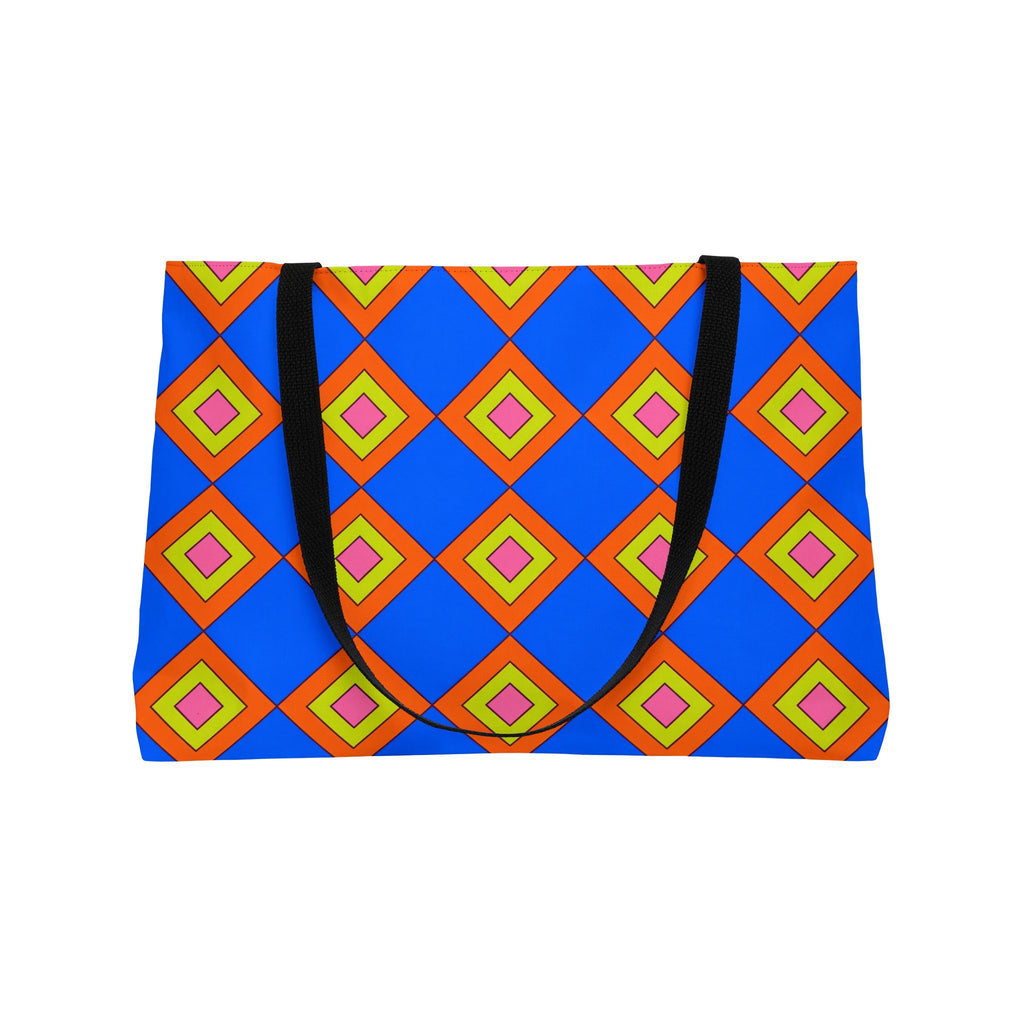 Pop Diamond Checks Weekender Tote Bag – Op-Art Pattern