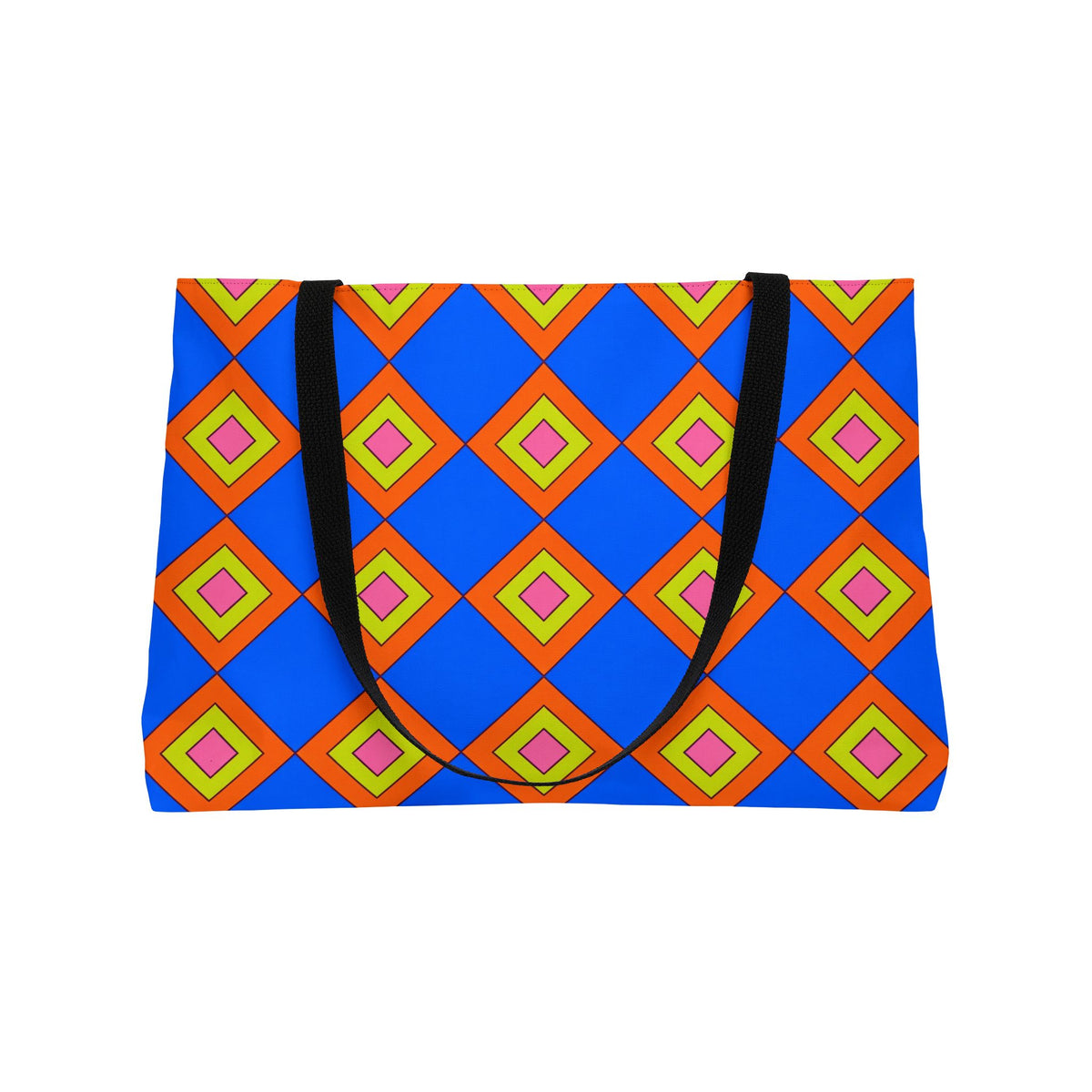 Pop Diamond Checks Weekender Tote Bag – Op-Art Pattern