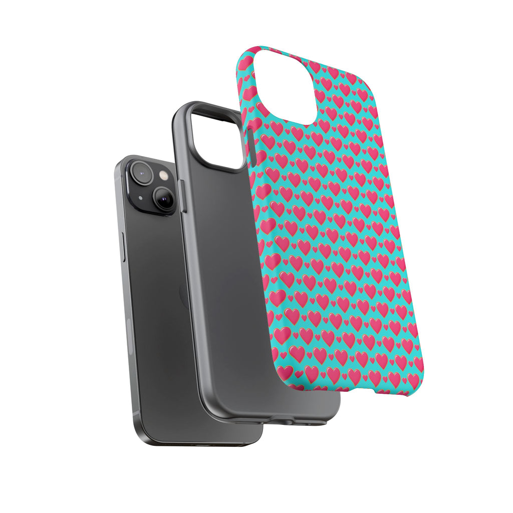 Heart Bubble Grid Tough Phone Case – Pop Hearts Pattern