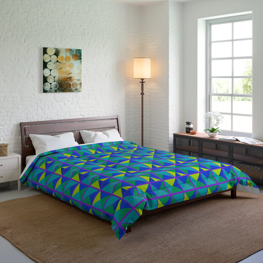 Split Square Fiesta Comforter – Peacock Jewel