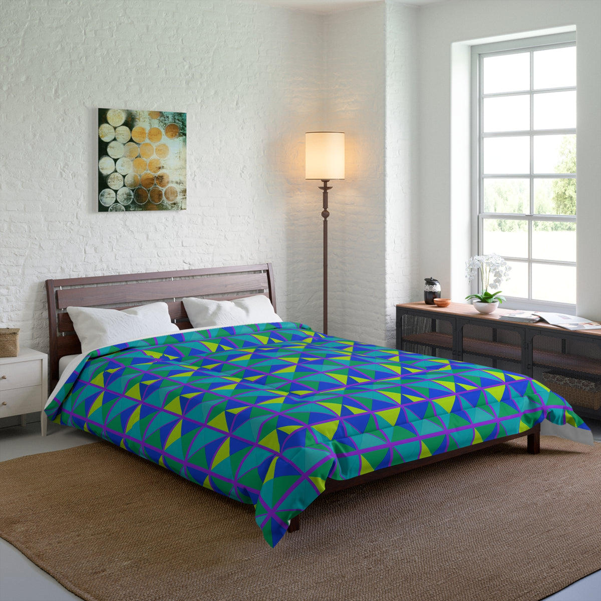 Split Square Fiesta Comforter – Peacock Jewel