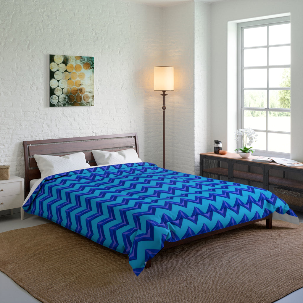 Broad Cut-Gem Chevrons Comforter – Ice Jewel