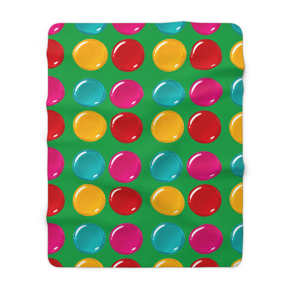Giant Candy Glass Discs Sherpa Fleece Blanket – Glossy Candy Glass Pattern