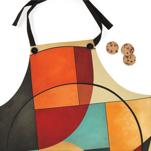 Bauhaus Arc Composition Apron – Mid-Century Geometric Art