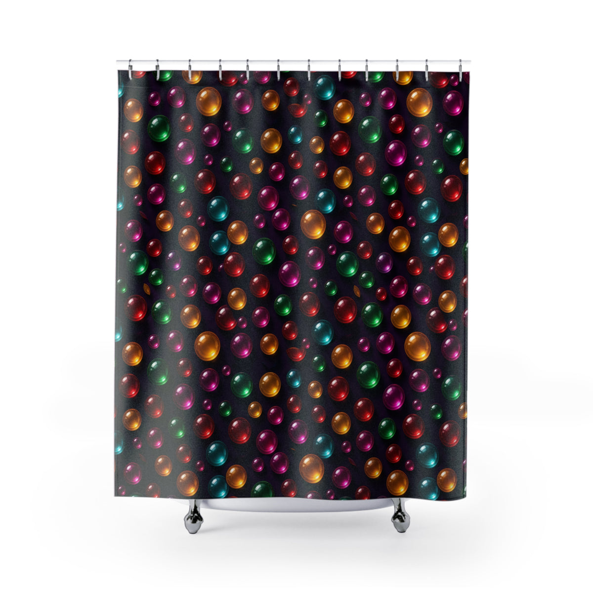 Candy Glass Orbs Shower Curtain – Glossy 3D Abstract Pattern