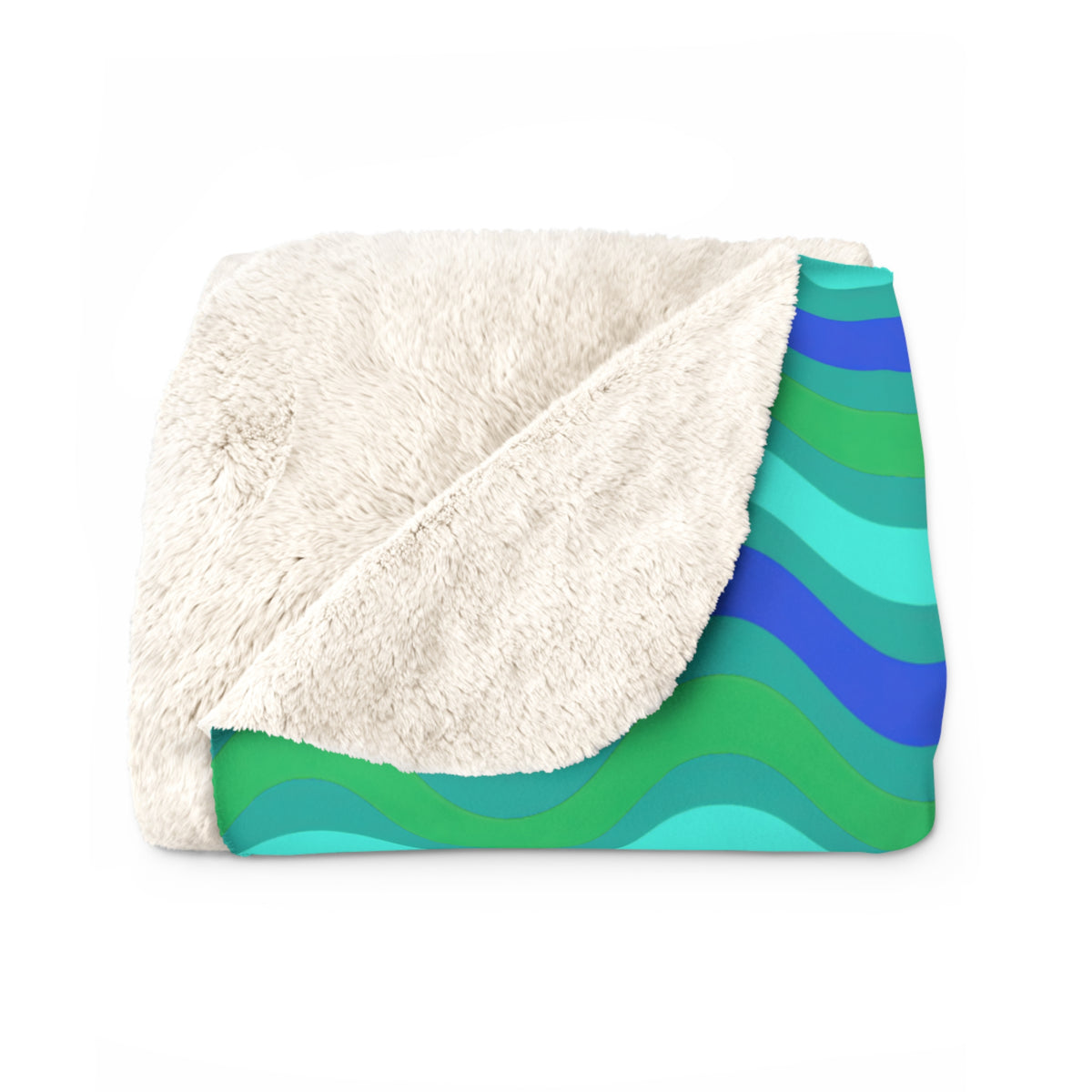 Wide Wave Interference Sherpa Fleece Blanket – Ocean Jewel