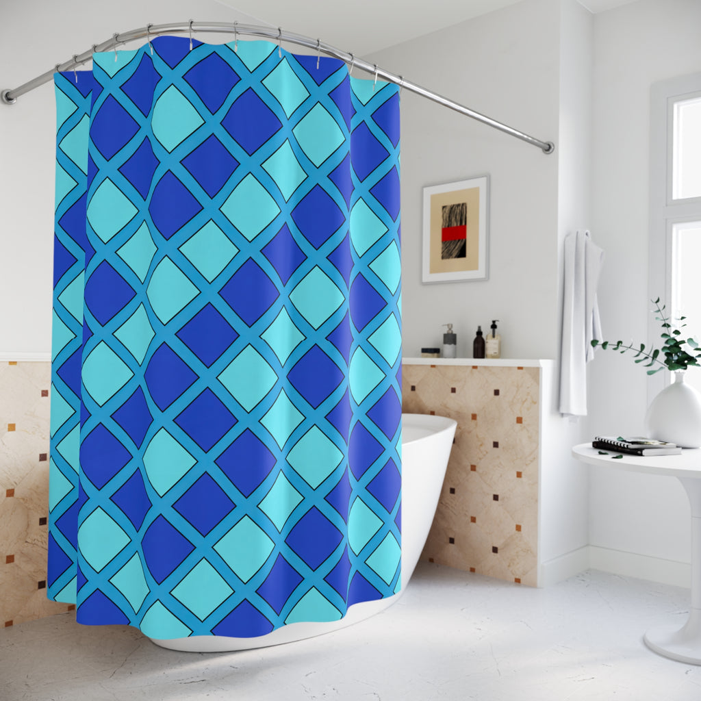 Harlequin Gold Grid Shower Curtain – Ice Jewel