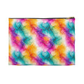 Rainbow Alcohol Ink Bloom Zip Accessory Pouch